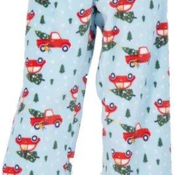 NWT NYC UNDERGROUND HOLIDAY PLUSH LOUNGE PANTS – Red Truck – L - Picture 2 of 4